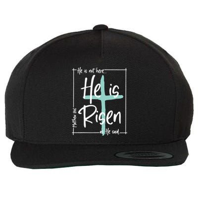 He Is Risen Easter Christian Cross Wool Snapback Cap