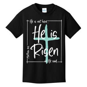 He Is Risen Easter Christian Cross Kids T-Shirt