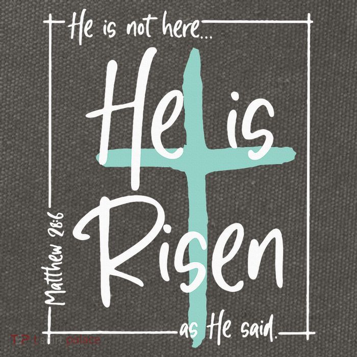 He Is Risen Easter Christian Cross Cotton Canvas Backpack