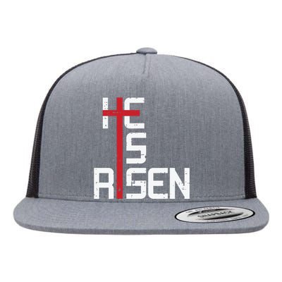 He Is Risen Cross Jesus Easter Christian Religious Flat Bill Trucker Hat