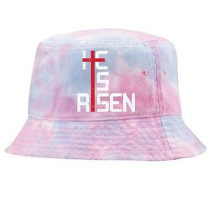 He Is Risen Cross Jesus Easter Christian Religious Tie-Dyed Bucket Hat