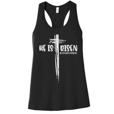 He is Risen Jesus Christ - Christian Religious Easter Women's Racerback Tank