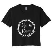 He Is Risen Easter Christ Women's Crop Top Tee