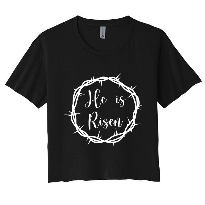 He Is Risen Easter Christ Women's Crop Top Tee