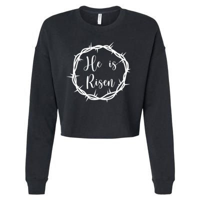 He Is Risen Easter Christ Cropped Pullover Crew