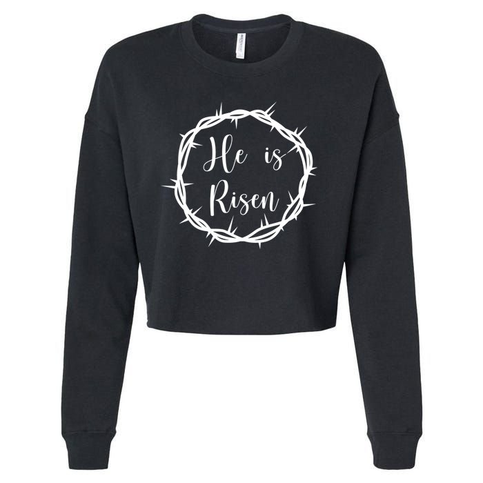 He Is Risen Easter Christ Cropped Pullover Crew