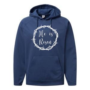 He Is Risen Easter Christ Performance Fleece Hoodie