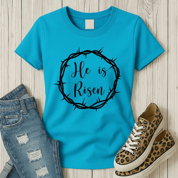 He Is Risen Easter Christ Womens T-Shirt