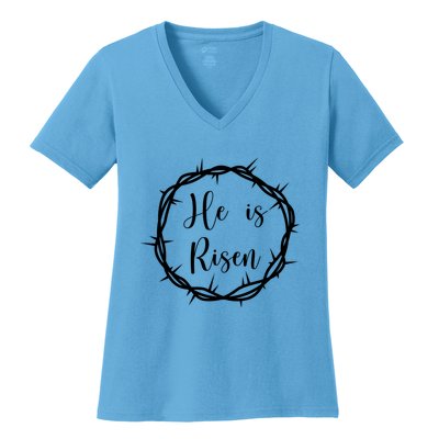 He Is Risen Easter Christ Women's V-Neck T-Shirt