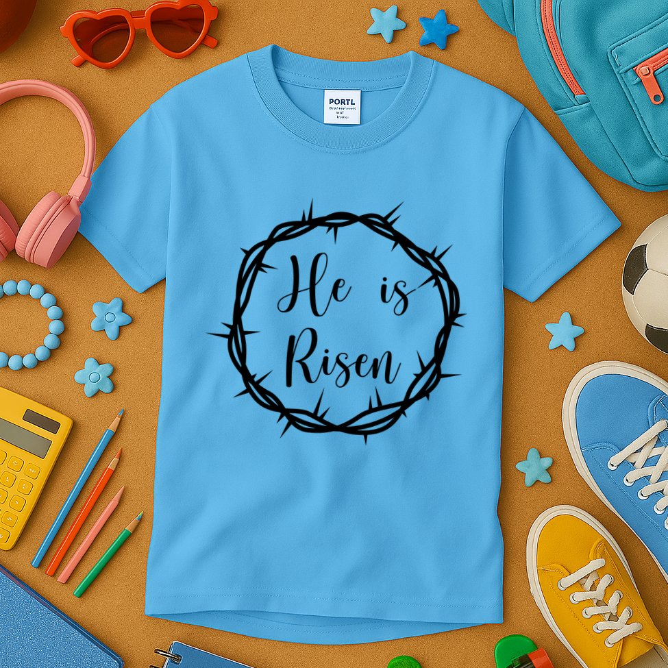 He Is Risen Easter Christ Kids T-Shirt