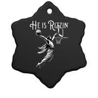 He Is Rizzin Jesus Playing Basketball Funny Sports Rizz Ceramic Star Ornament