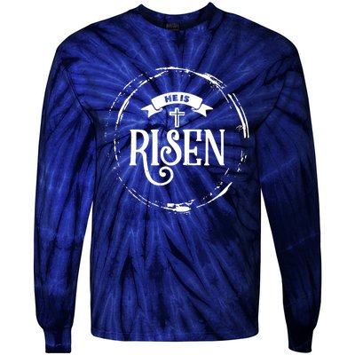 He Is Risen Religious Easter Jesus Christian Tie-Dye Long Sleeve Shirt