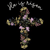He Is Risen Wildflower Cross Easter Day Christian Girl Women Cooling Performance Crew T-Shirt