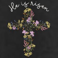 He Is Risen Wildflower Cross Easter Day Christian Girl Women Beanie