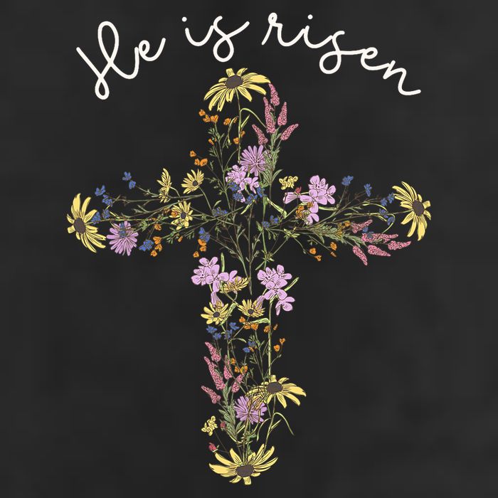 He Is Risen Wildflower Cross Easter Day Christian Girl Women Beanie