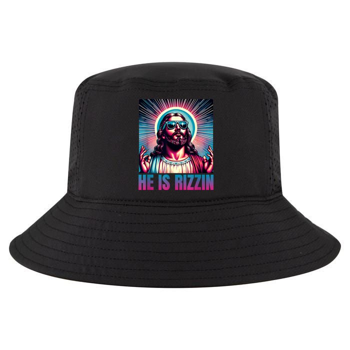 He Is Rizzin Jesus Is Rizzen Cool Comfort Performance Bucket Hat