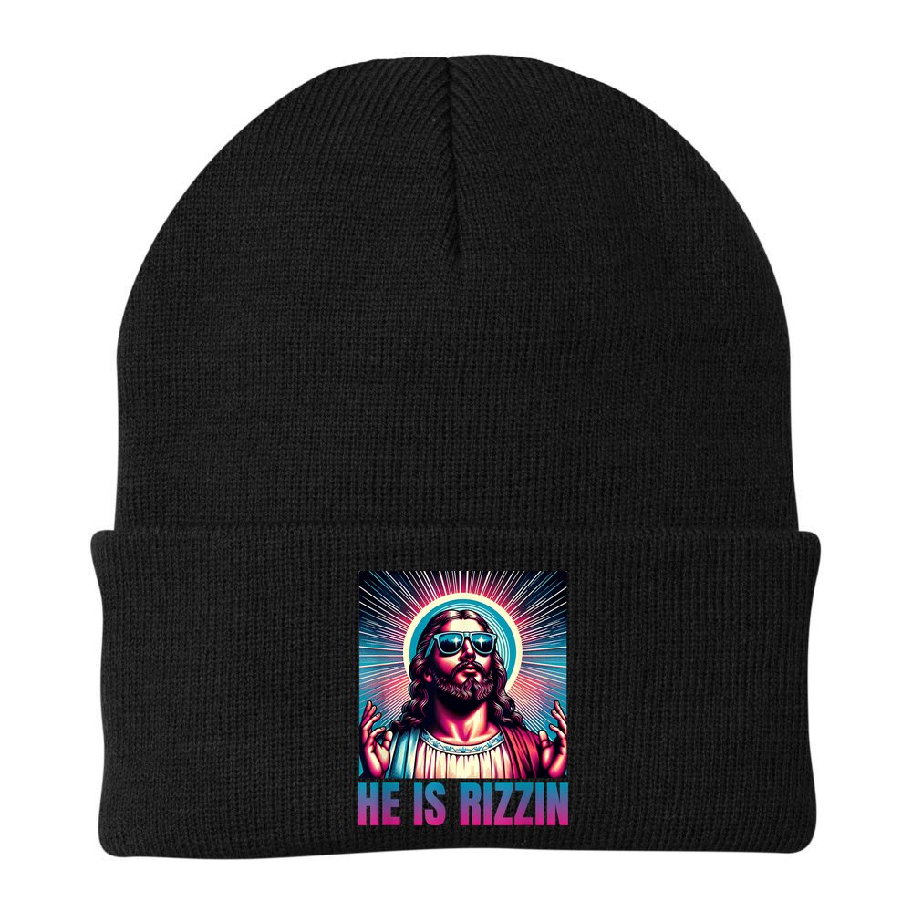 He Is Rizzin Jesus Is Rizzen Beanie