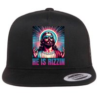 He Is Rizzin Jesus Is Rizzen Flat Bill Trucker Hat