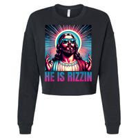 He Is Rizzin Jesus Is Rizzen Cropped Pullover Crew