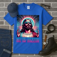 He Is Rizzin Jesus Is Rizzen Tall T-Shirt