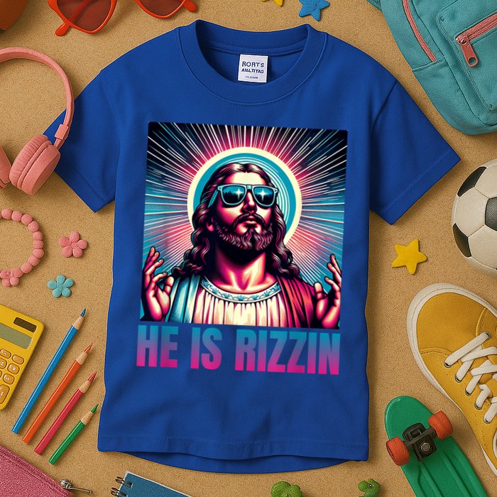 He Is Rizzin Jesus Is Rizzen Kids T-Shirt
