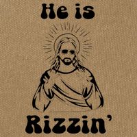 He Is Rizzin Jesus Is Rizzen Funny Cotton Canvas Backpack