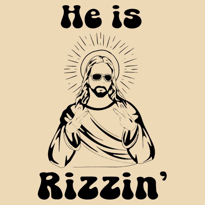 He Is Rizzin Jesus Is Rizzen Funny Zip Tote Bag