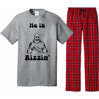 He Is Rizzin Jesus Is Rizzen Funny Pajama Set