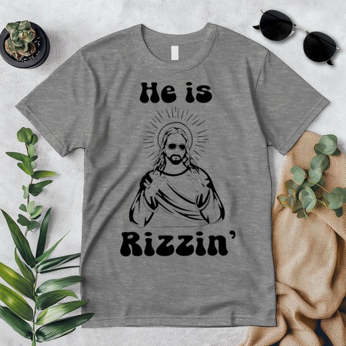 He Is Rizzin Jesus Is Rizzen Funny Premium T-Shirt