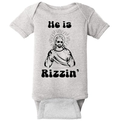 He Is Rizzin Jesus Is Rizzen Funny Baby Bodysuit