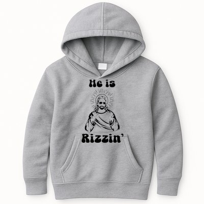 He Is Rizzin Jesus Is Rizzen Funny Kids Hoodie