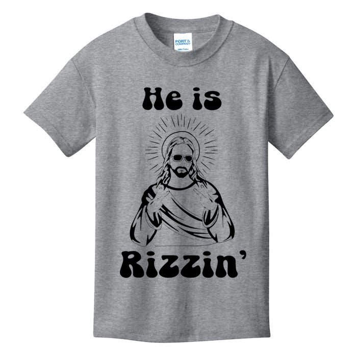He Is Rizzin Jesus Is Rizzen Funny Kids T-Shirt