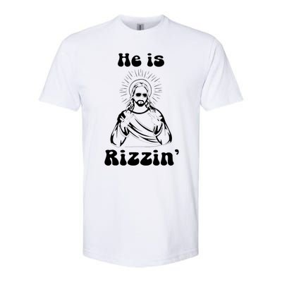 He Is Rizzin Jesus Is Rizzen Funny Softstyle CVC T-Shirt