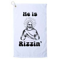 He Is Rizzin Jesus Is Rizzen Funny Golf Towel