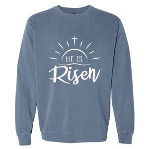 He Is Risen Funny Garment-Dyed Sweatshirt