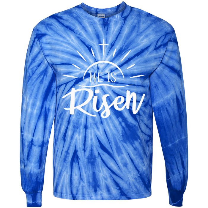 He Is Risen Funny Tie-Dye Long Sleeve Shirt