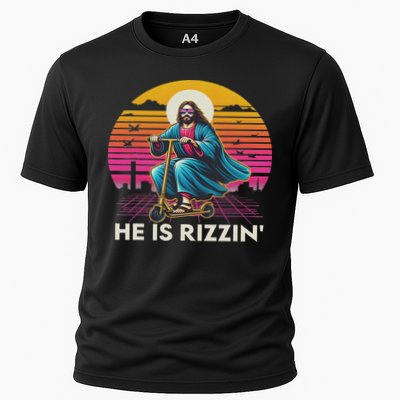 He Is Rizzen Jesus Is Rizzen Cool Jesus Jesus Has Rizzen Cooling Performance Crew T-Shirt