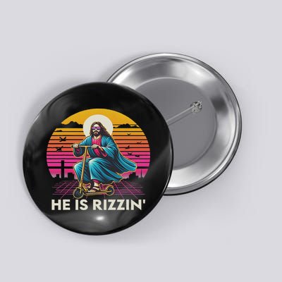 He Is Rizzen Jesus Is Rizzen Cool Jesus Jesus Has Rizzen Button