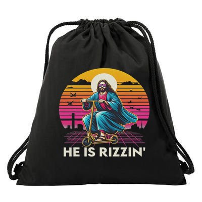 He Is Rizzen Jesus Is Rizzen Cool Jesus Jesus Has Rizzen Drawstring Bag