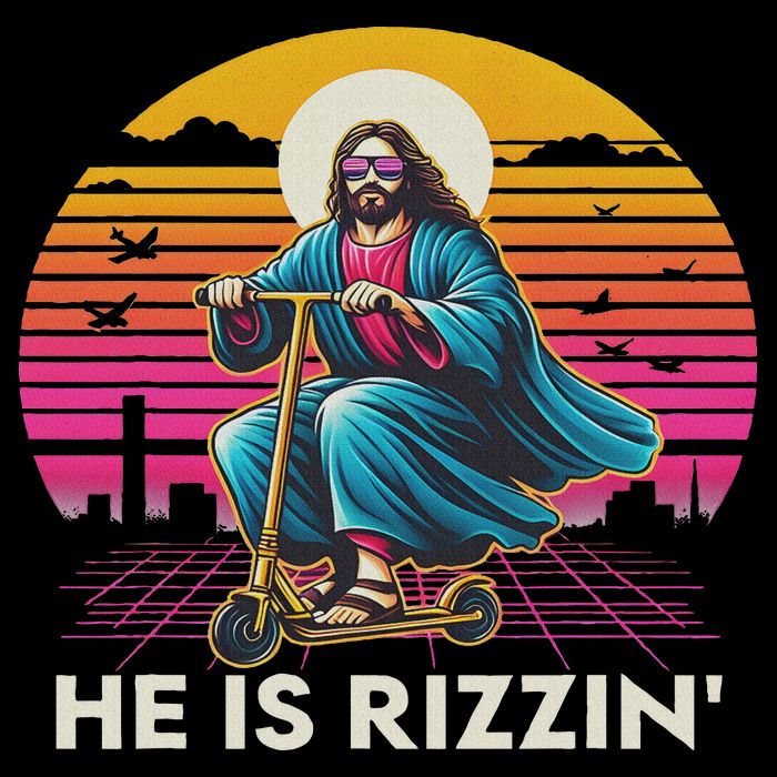 He Is Rizzen Jesus Is Rizzen Cool Jesus Jesus Has Rizzen 16 in Basic Backpack
