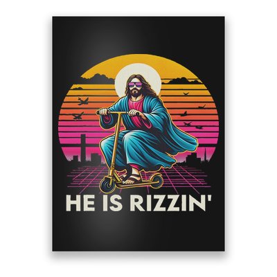 He Is Rizzen Jesus Is Rizzen Cool Jesus Jesus Has Rizzen Poster