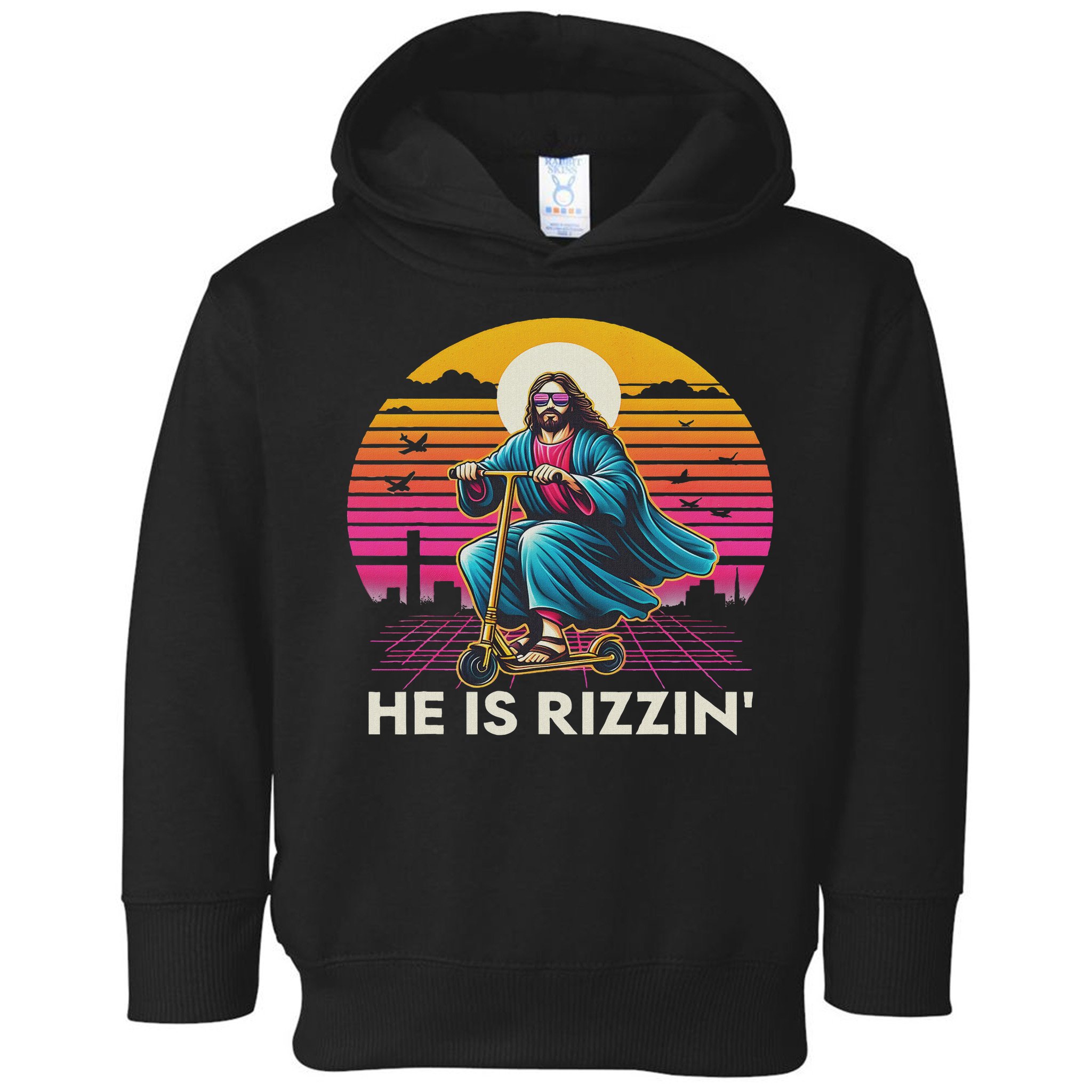 He Is Rizzen Jesus Is Rizzen Cool Jesus Jesus Has Rizzen Toddler Hoodie