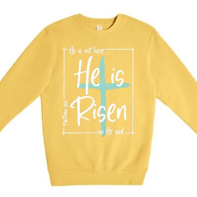 He Is Risen Easter Christian Cross Premium Crewneck Sweatshirt