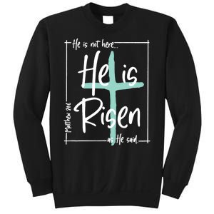 He Is Risen Easter Christian Cross Sweatshirt