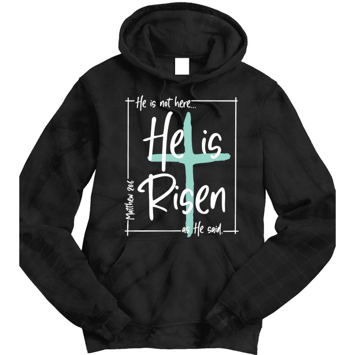 He Is Risen Easter Christian Cross Tie Dye Hoodie