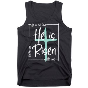 He Is Risen Easter Christian Cross Tank Top