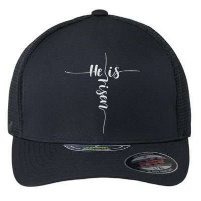 He Is Risen Cross Jesus For Christian Easter Day Flexfit Unipanel Trucker Cap