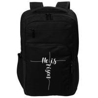 He Is Risen Cross Jesus For Christian Easter Day Impact Tech Backpack