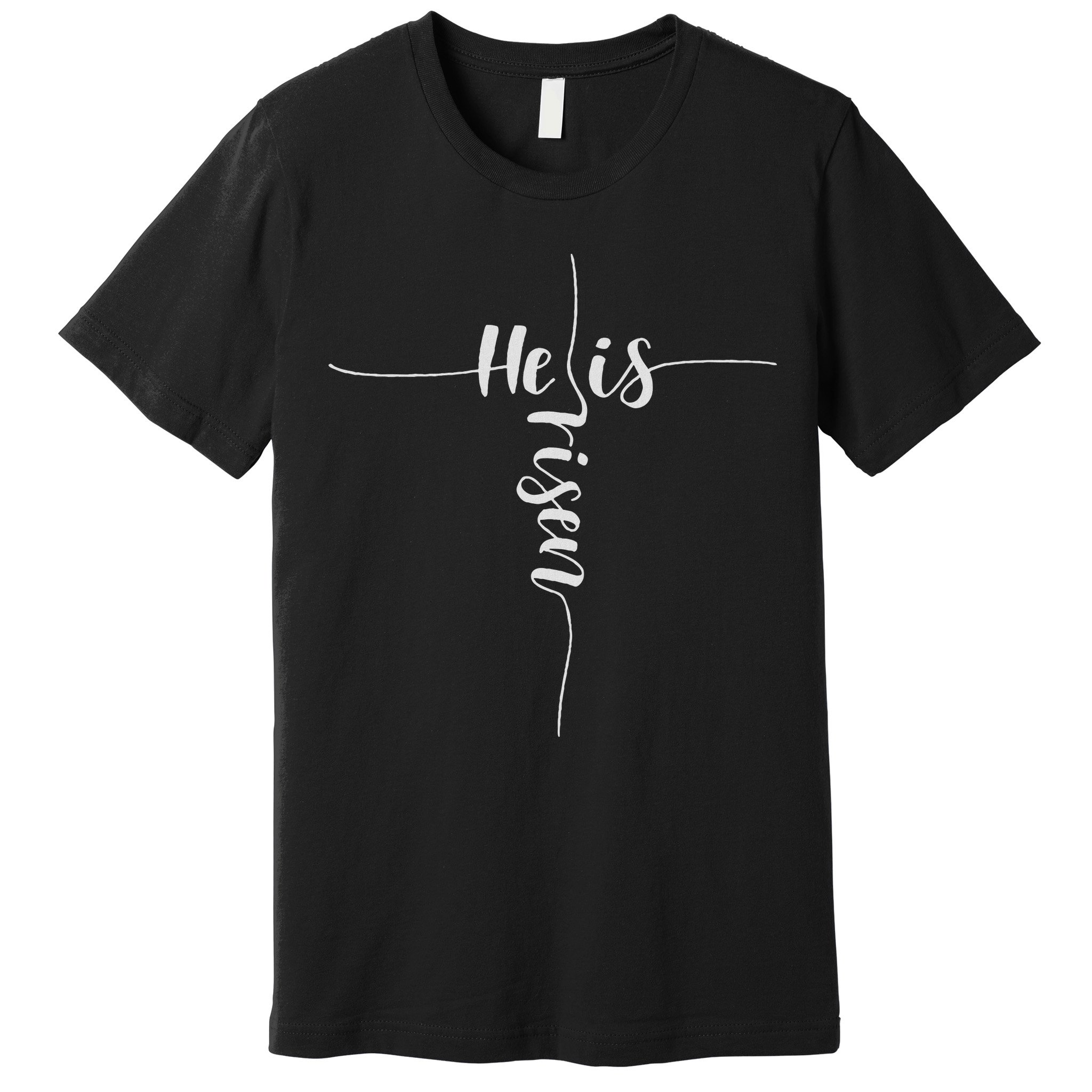 He Is Risen Cross Jesus For Christian Easter Day Premium T-Shirt