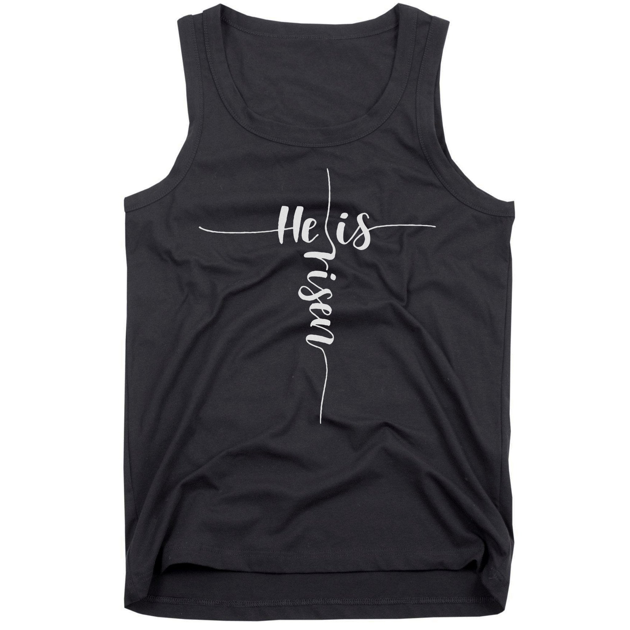 He Is Risen Cross Jesus For Christian Easter Day Tank Top